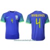 Camiseta de fútbol Brasil Marquinhos 4 Segunda Equipación Mundial 2022 - Hombre